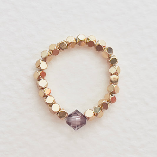 Anillo O 🤍 Octogonal bañado en oro 18k y Swarovski 4mm certificado.